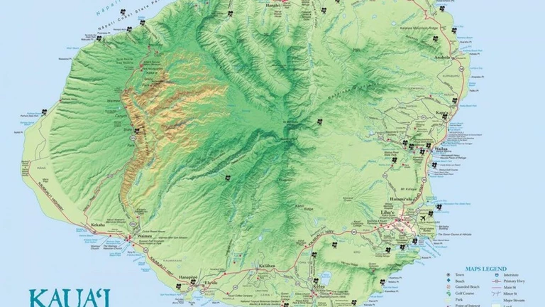 Kauai island map