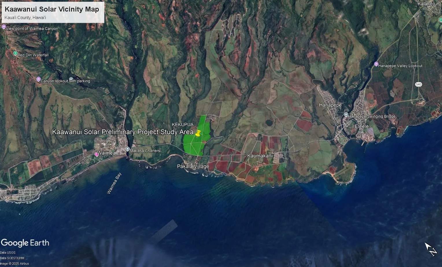 Kaawanui vicinity map