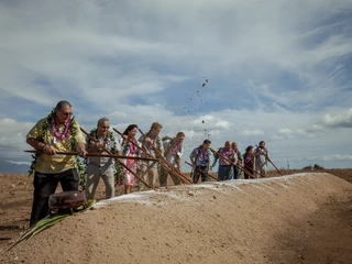 people breaking ground